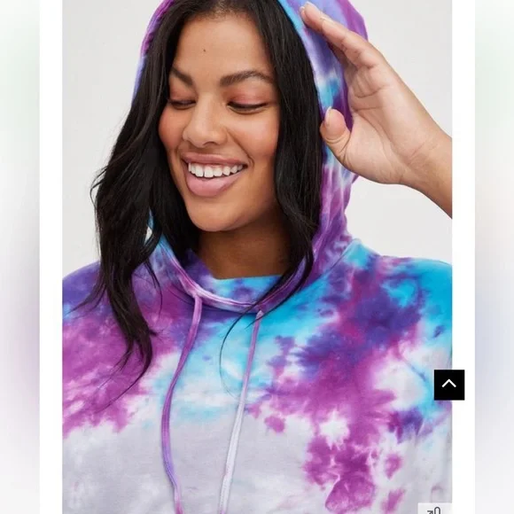 Midi French Terry Hoodie Dress Tie Dye - Picture 2 of 4